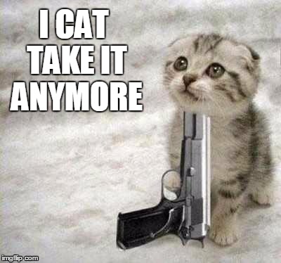 suicide | I CAT TAKE IT ANYMORE | image tagged in suicide | made w/ Imgflip meme maker