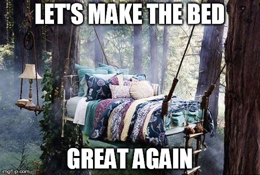 Hey America! | LET'S MAKE THE BED; GREAT AGAIN | image tagged in donald trump approves,feelthebern | made w/ Imgflip meme maker