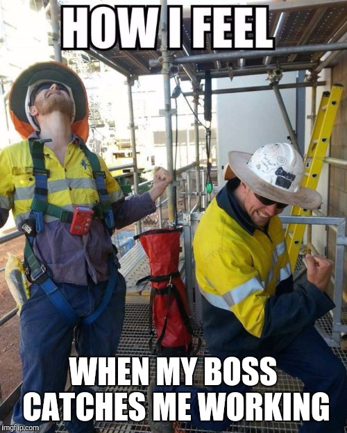 WHEN MY BOSS CATCHES ME WORKING | image tagged in how i feel about my job | made w/ Imgflip meme maker