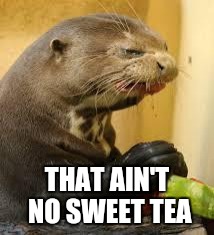 Disgusted Otter |  THAT AIN'T NO SWEET TEA | image tagged in disgusted otter | made w/ Imgflip meme maker