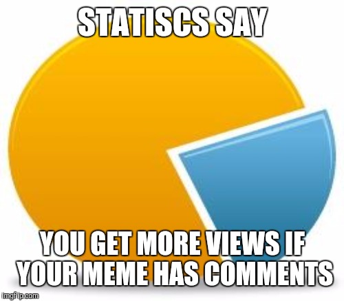 STATISCS SAY YOU GET MORE VIEWS IF YOUR MEME HAS COMMENTS | made w/ Imgflip meme maker