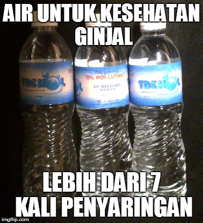 AIR UNTUK KESEHATAN GINJAL; LEBIH DARI 7 KALI PENYARINGAN | made w/ Imgflip meme maker