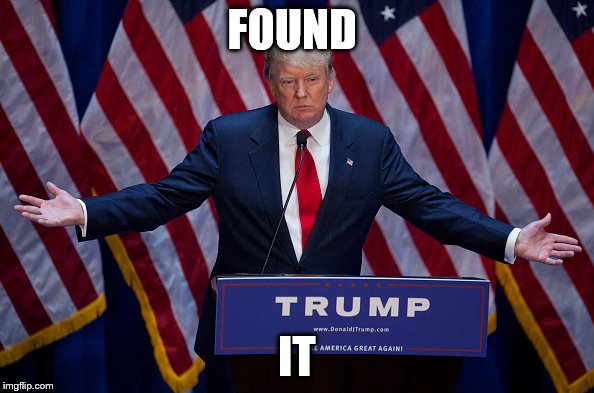 Trump Bruh | FOUND IT | image tagged in trump bruh | made w/ Imgflip meme maker