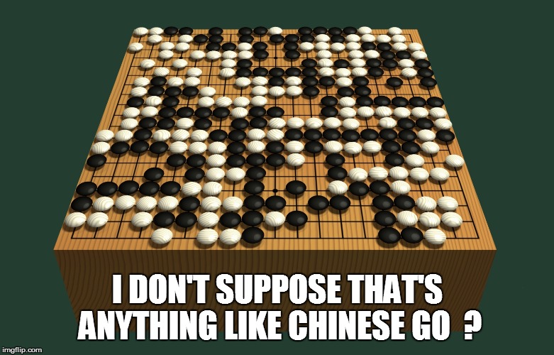 I DON'T SUPPOSE THAT'S ANYTHING LIKE CHINESE GO  ? | made w/ Imgflip meme maker