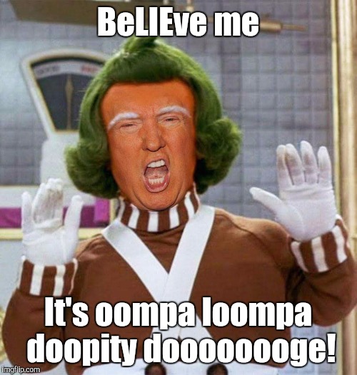 It's YOOOOOOOOOGE | BeLIEve me; It's oompa loompa doopity doooooooge! | image tagged in orange,oompa loompa,donald trump,donald drumpf | made w/ Imgflip meme maker