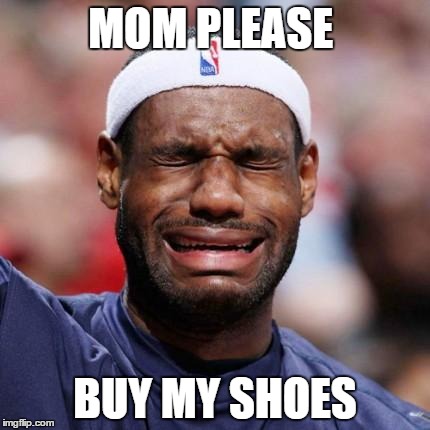 LEBRON JAMES | MOM PLEASE; BUY MY SHOES | image tagged in lebron james | made w/ Imgflip meme maker