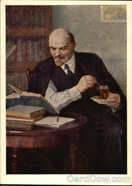 Lenin with tea Blank Meme Template