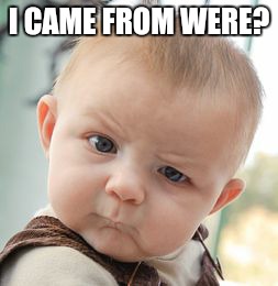 Skeptical Baby | I CAME FROM WERE? | image tagged in memes,skeptical baby | made w/ Imgflip meme maker