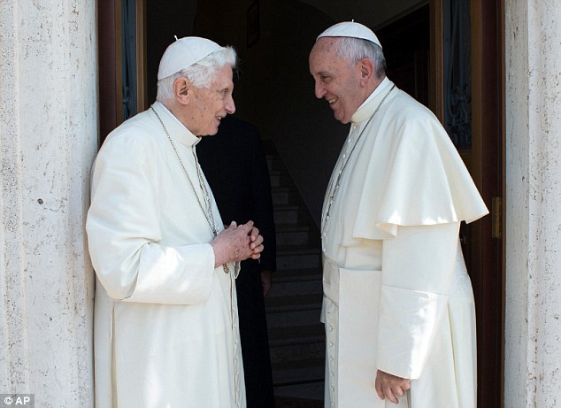 Pope francis and benedict talking Blank Meme Template