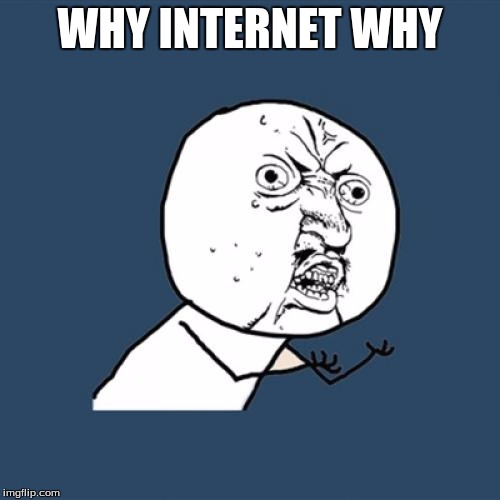 Y U No | WHY INTERNET WHY | image tagged in memes,y u no | made w/ Imgflip meme maker