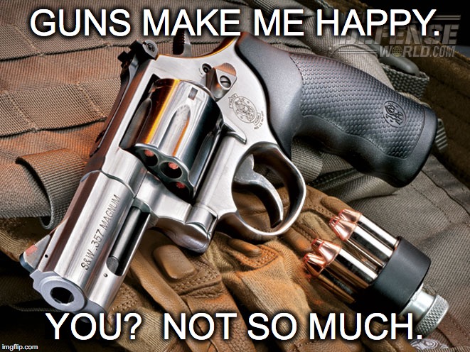 If you want to get down to brass tacks... | GUNS MAKE ME HAPPY. YOU?  NOT SO MUCH. | image tagged in 357,sw,guns,happy,guns make me happy you not so much | made w/ Imgflip meme maker