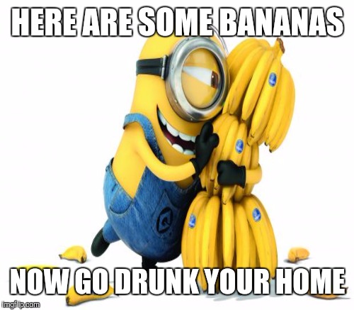 HERE ARE SOME BANANAS NOW GO DRUNK YOUR HOME | made w/ Imgflip meme maker