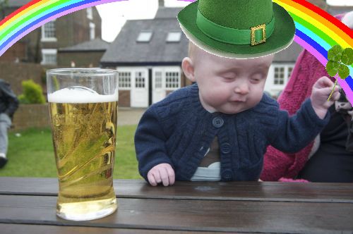 High Quality Drunk Baby St. Patrick's Day Blank Meme Template