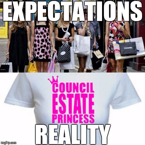 When you call your daughter princess... | EXPECTATIONS; REALITY | image tagged in parenting,scumbag parents,princess,spoiled brat,brat,chav-tastic | made w/ Imgflip meme maker