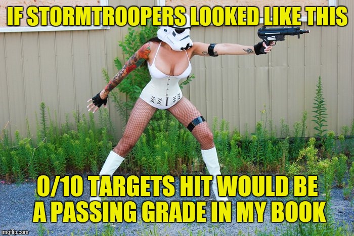 IF STORMTROOPERS LOOKED LIKE THIS 0/10 TARGETS HIT WOULD BE A PASSING GRADE IN MY BOOK | made w/ Imgflip meme maker