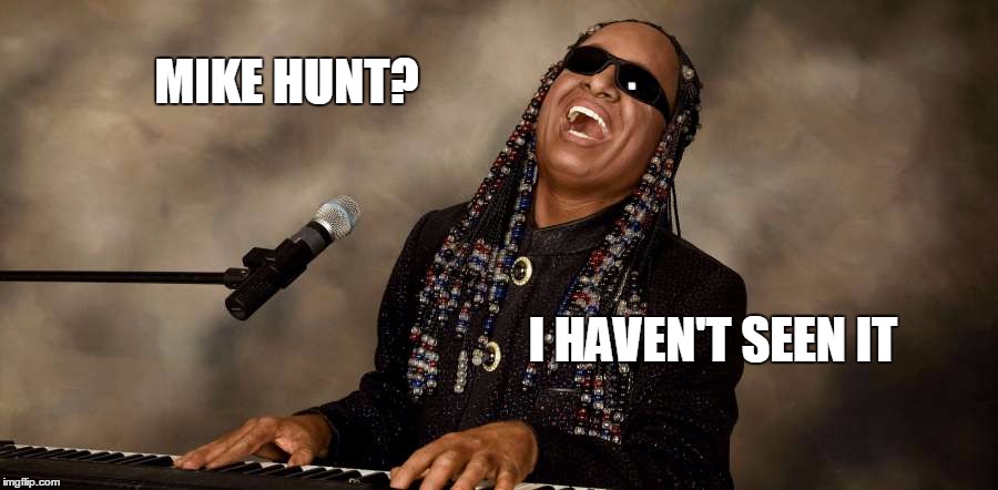 I HAVEN'T SEEN IT MIKE HUNT? | made w/ Imgflip meme maker