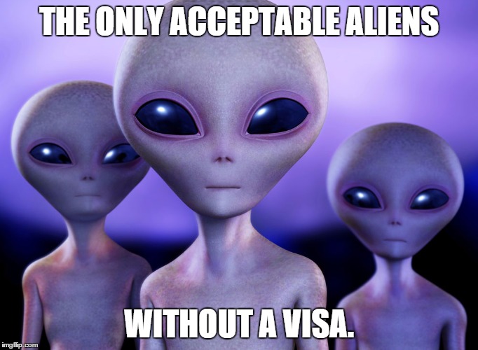 aliens | THE ONLY ACCEPTABLE ALIENS; WITHOUT A VISA. | image tagged in aliens | made w/ Imgflip meme maker