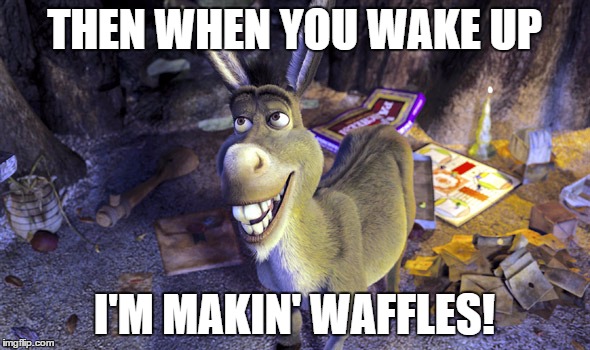 THEN WHEN YOU WAKE UP I'M MAKIN' WAFFLES! | made w/ Imgflip meme maker
