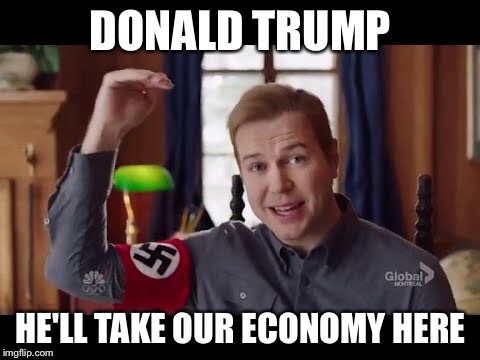 Donald Trump | DONALD TRUMP; HE'LL TAKE OUR ECONOMY HERE | image tagged in donald trump,memes | made w/ Imgflip meme maker