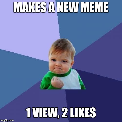 Success Kid | MAKES A NEW MEME; 1 VIEW, 2 LIKES | image tagged in memes,success kid | made w/ Imgflip meme maker