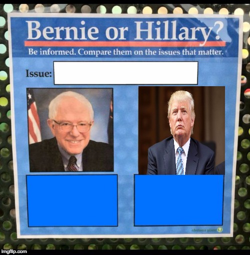 Bernie or Hillary? | image tagged in bernie or hillary | made w/ Imgflip meme maker