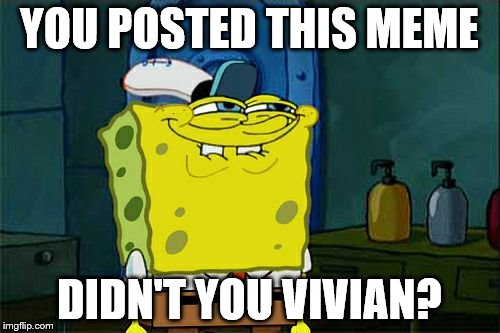 Don't You Squidward Meme | YOU POSTED THIS MEME DIDN'T YOU VIVIAN? | image tagged in memes,dont you squidward | made w/ Imgflip meme maker