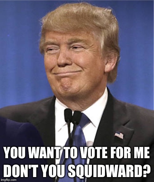Don't You, America? | DON'T YOU SQUIDWARD? YOU WANT TO VOTE FOR ME | image tagged in don't you america,trump 2016 | made w/ Imgflip meme maker