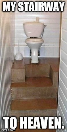 MY STAIRWAY; TO HEAVEN. | image tagged in toilet humor | made w/ Imgflip meme maker