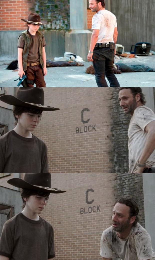 Walking dead Rick and Carl 3 Blank Meme Template