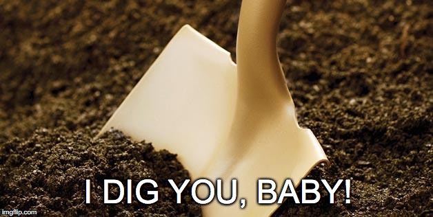 Deeply | I DIG YOU, BABY! | image tagged in dig,shovel and dirt,grave,i dig you | made w/ Imgflip meme maker