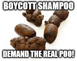 The REAL Poo! | BOYCOTT SHAMPOO; DEMAND THE REAL POO! | image tagged in memes,funny memes,poop,shit | made w/ Imgflip meme maker