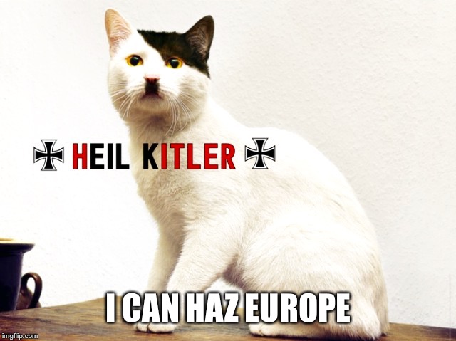 Kitlet | I CAN HAZ EUROPE | image tagged in heilkitler,kitler,nazicat | made w/ Imgflip meme maker