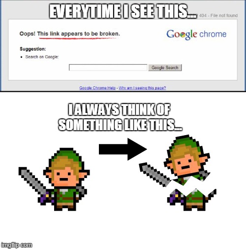 zelda meme broken link