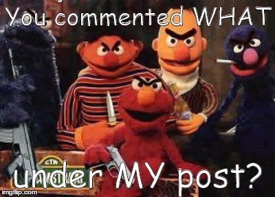 your comment muppets | You commented WHAT; under MY post? | image tagged in muppets | made w/ Imgflip meme maker