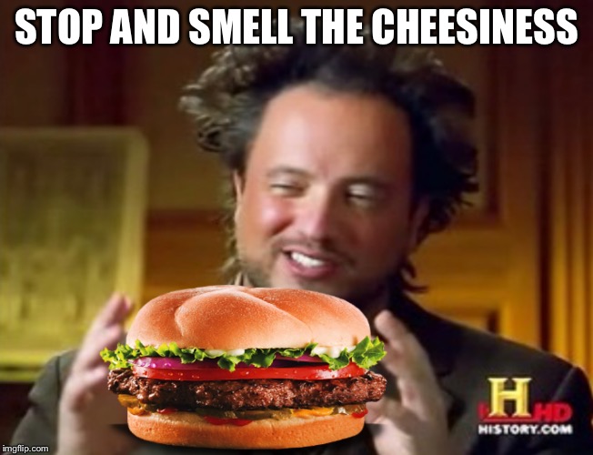 Mr history hamburger  |  STOP AND SMELL THE CHEESINESS | image tagged in mr history hamburger | made w/ Imgflip meme maker