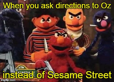 ask directions muppets | When you ask directions to Oz; instead of Sesame Street | image tagged in wizard of oz | made w/ Imgflip meme maker