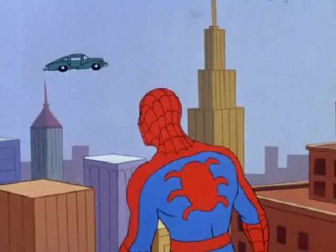 siperman flying car Blank Meme Template