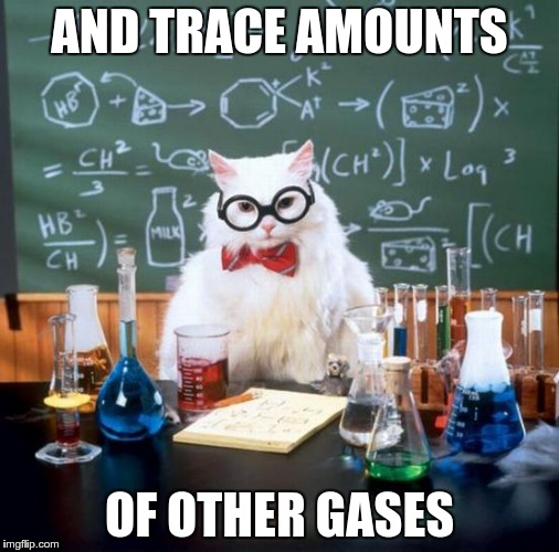 AND TRACE AMOUNTS OF OTHER GASES | made w/ Imgflip meme maker