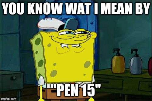 Don't You Squidward Meme | YOU KNOW WAT I MEAN BY; "PEN 15" | image tagged in memes,dont you squidward | made w/ Imgflip meme maker