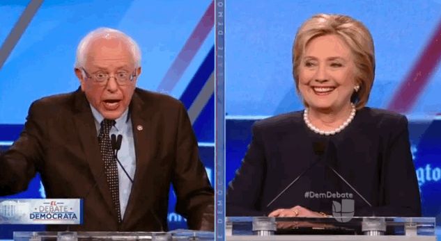 High Quality Bernie Sanders Hillary Clinton Debating Blank Meme Template
