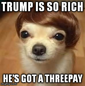 TRUMP IS SO RICH HE'S GOT A THREEPAY | made w/ Imgflip meme maker