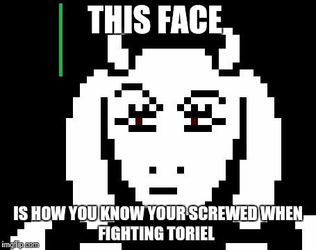 This will end you | THIS FACE; IS HOW YOU KNOW YOUR SCREWED
WHEN FIGHTING TORIEL | image tagged in undertale - toriel | made w/ Imgflip meme maker