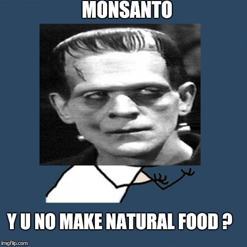 What is that food doing to people anyways. .?  | MONSANTO; Y U NO MAKE NATURAL FOOD ? | image tagged in monsanto,gmo,y u no,food,gmo fruits vegetables,trump 2016 | made w/ Imgflip meme maker