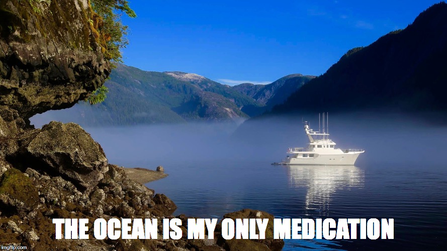 THE OCEAN IS MY ONLY MEDICATION | image tagged in medication | made w/ Imgflip meme maker