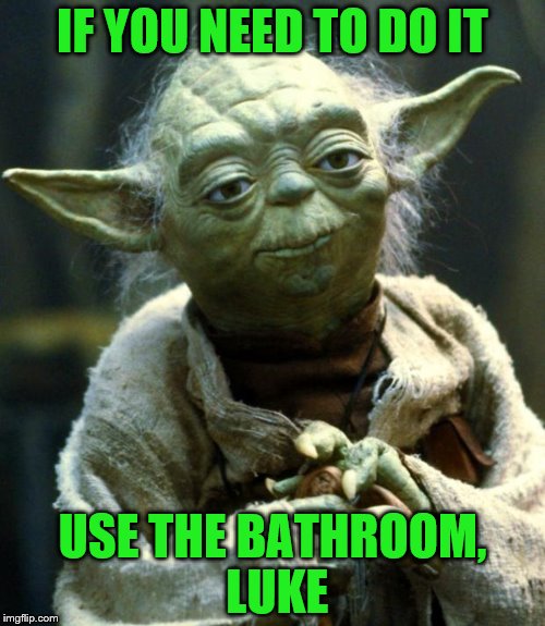If you need to | IF YOU NEED TO DO IT; USE THE BATHROOM, LUKE | image tagged in memes,star wars yoda,if you need to,bathroom | made w/ Imgflip meme maker