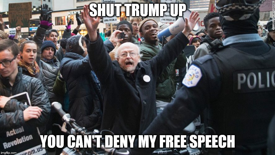 Free Speech | SHUT TRUMP UP; YOU CAN'T DENY MY FREE SPEECH | image tagged in donald trump | made w/ Imgflip meme maker