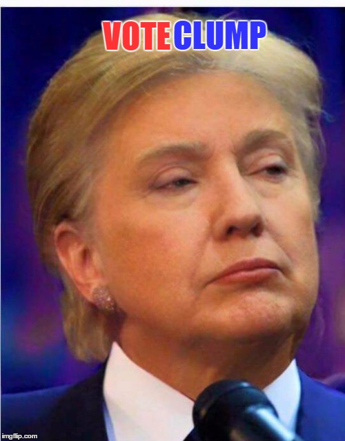 CLUMP; VOTE | image tagged in the nutter crossdresser | made w/ Imgflip meme maker