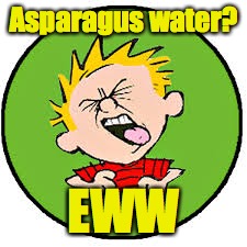 Asparagus water? EWW | made w/ Imgflip meme maker