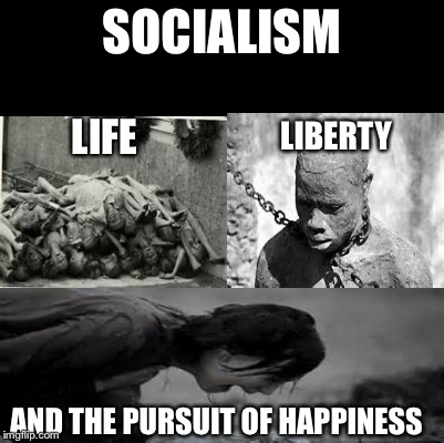 Blank | SOCIALISM; LIBERTY; LIFE; AND THE PURSUIT OF HAPPINESS | image tagged in blank | made w/ Imgflip meme maker