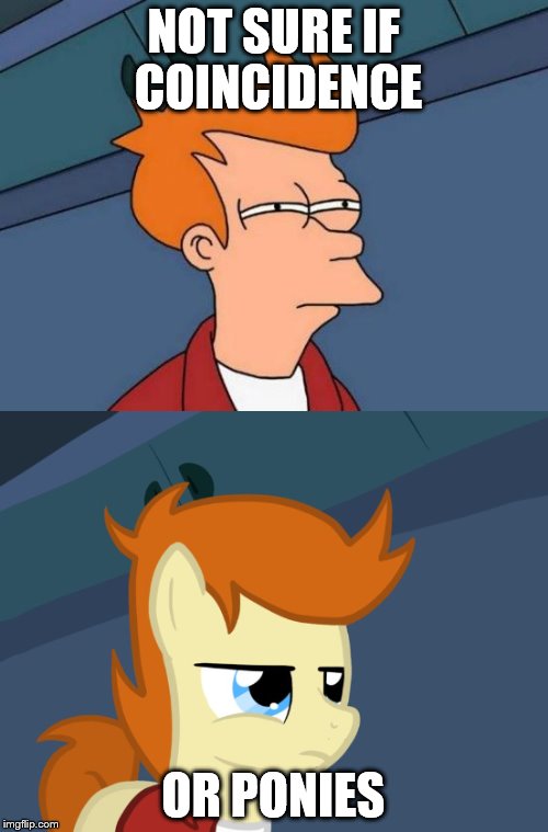 NOT SURE IF COINCIDENCE OR PONIES | made w/ Imgflip meme maker